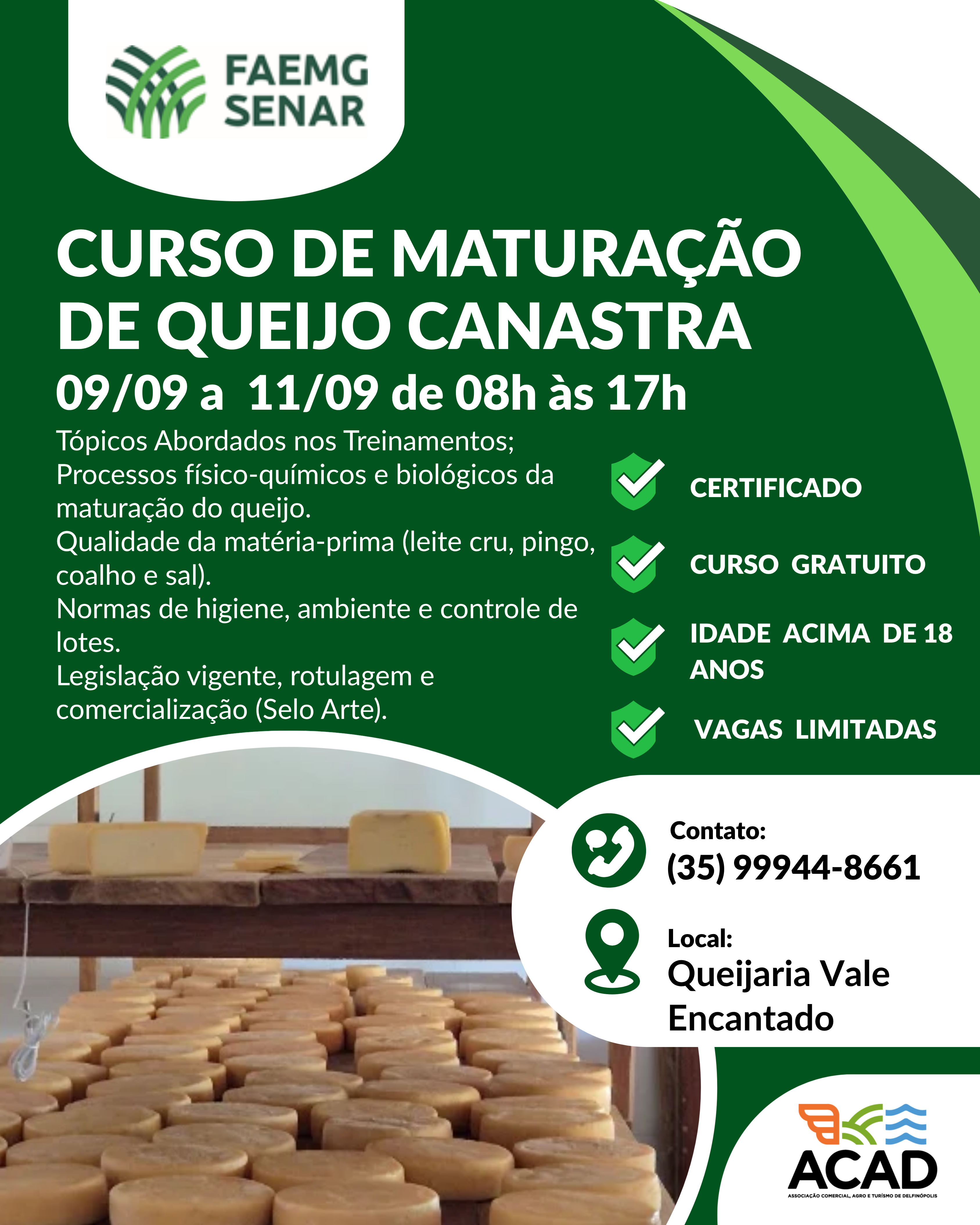 Curso de Maturação de Queijo Canastra