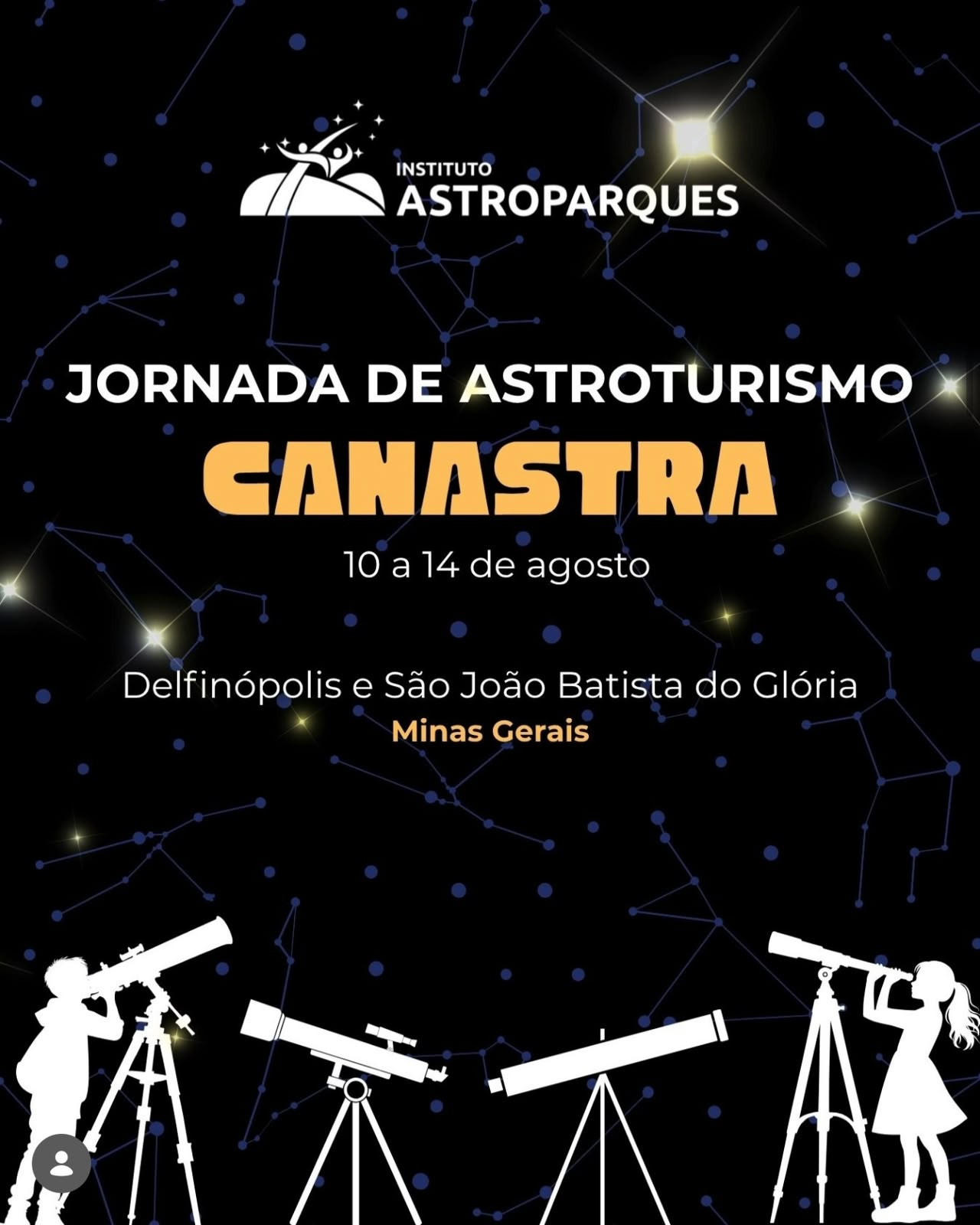 Jornada de Astroturismo movimenta Delfinópolis e São João Batista do Glória com programação entre 10 e 14 de agosto.