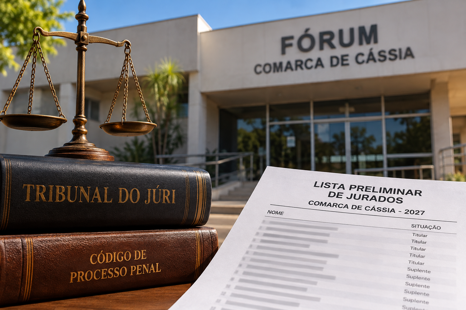 Justiça divulga lista preliminar de jurados de Delfinópolis para 2027; saiba como consultar.